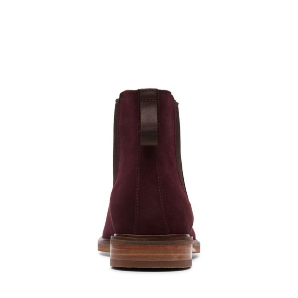 Clarks Mens Clarkdale Gobi Chelsea Boots Burgundy | UK-7246109